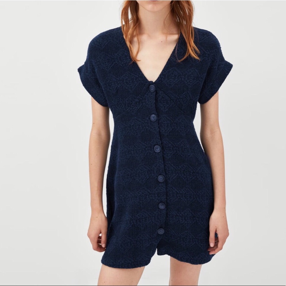 ZARA button down knit dress